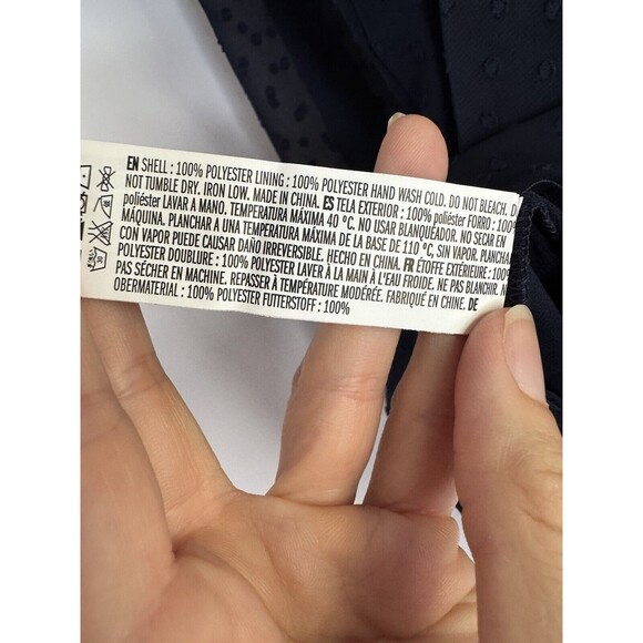 Revolve La Ven NWT Women’s Navy Blue Swiss Dot Blouse Size Small - Picture 6 of 7